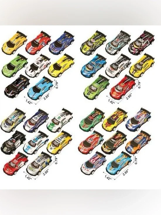 Assorted Kids Toy Race Cars - Multicolor Set