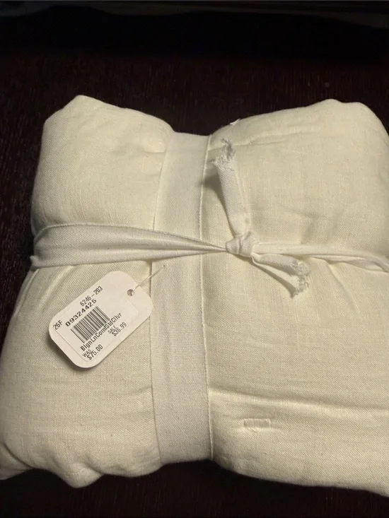 Pottery Barn Belgian Flax Linen Comforter Pillow Sham Standard Classic Ivory