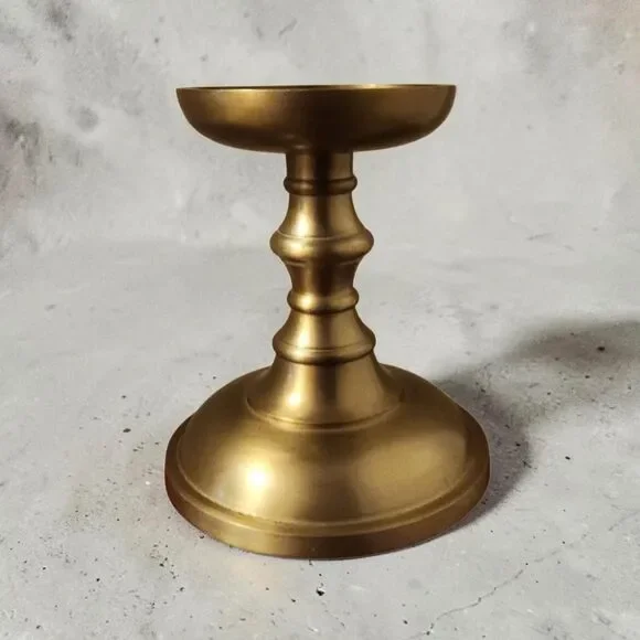 Pottery Barn Brass Pillar Candle Holder 6