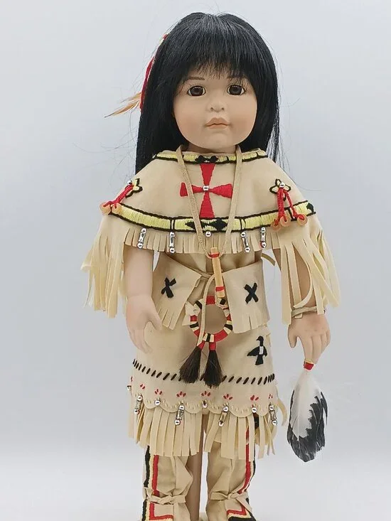 Vintage Buffalo Child Porcelain Doll 13
