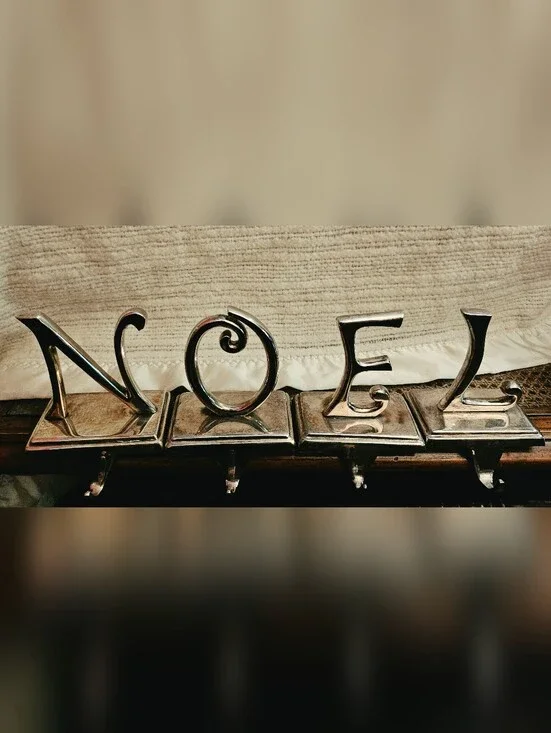 Pottery Barn Silver Tone NOEL Hangers