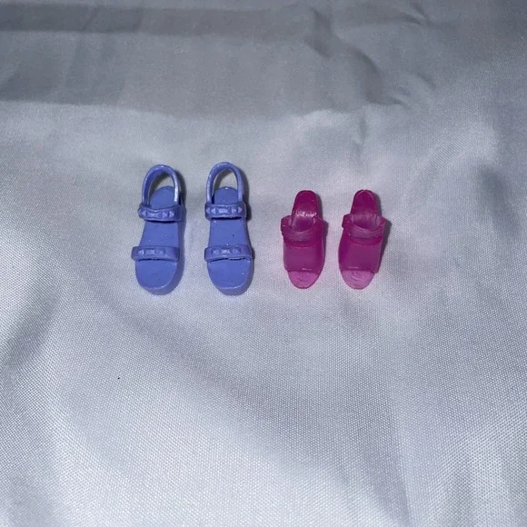 Barbie Doll Shoes Lot Lavender Purple Platform Sandals Pink Translucent Heels