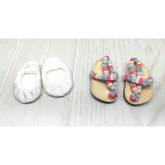 American Girl Joss Surf Swim Set Sandals white TODAY gymnastics slippers shoes