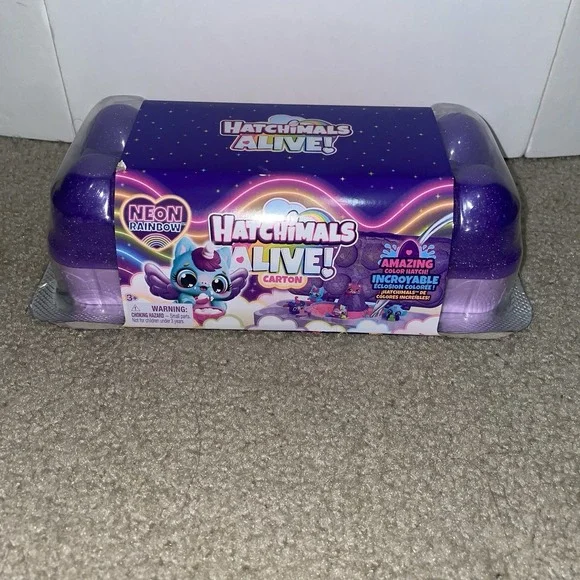 Hatchimals Alive Neon Rainbow Carton 5 Eggs 11 Accessories Color Hatch