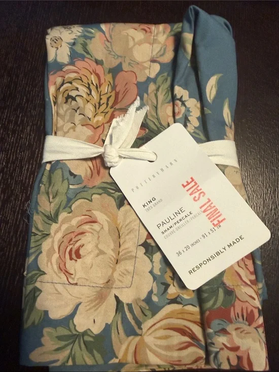 Pottery Barn Pauline Floral King Sham NWT 36” x 20”