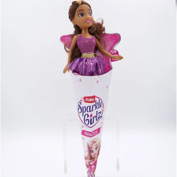 Zuru Sparkle Girlz Princess Fashion Doll in Purple Dress, Brown Hair Age 3+