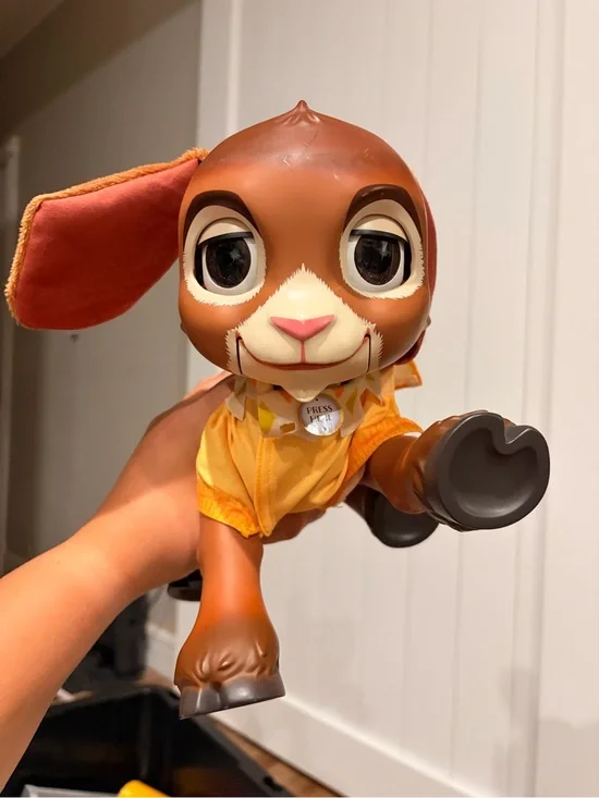 Disney Brown and Orange Bunny Plush with Yellow Outfit
