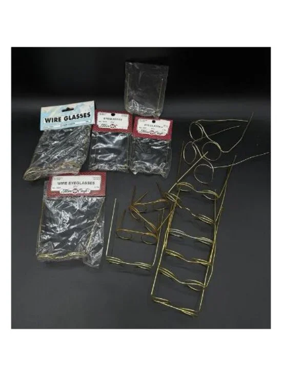 LOT 17 Fibre Craft Doll Wire Eye Glasses & Lenses Santa Claus