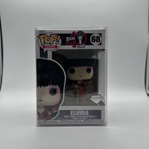 Funko Pop Icons Elvira #68 Diamond Collection 40th Anniversary New In Box