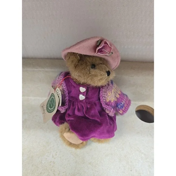 Boyds Bears Bailey Archive Collection Purple Velvet Dress Knit Sweater NWT Vtg