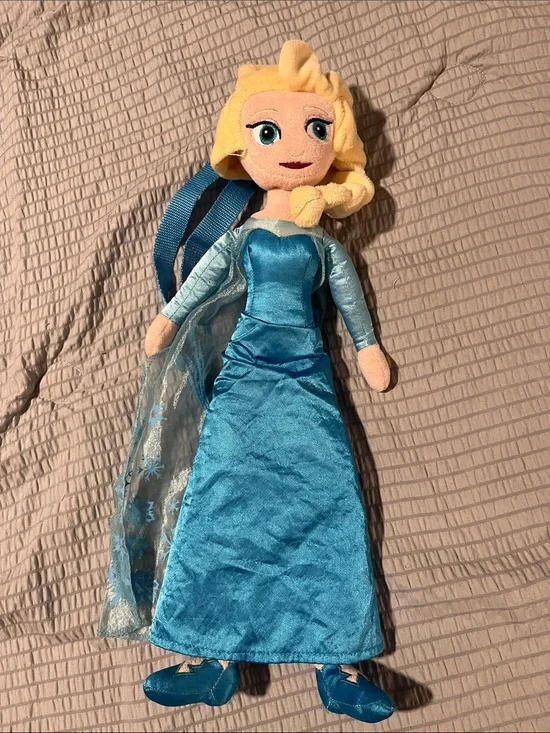 Disney Frozen Elsa Plush Doll Backpack 2019 Blue Girls Backpack 21”