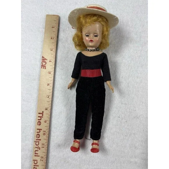 Vintage Vogue Dolls Jill Fashion Doll 11” Black Jumpsuit Hat Original Box