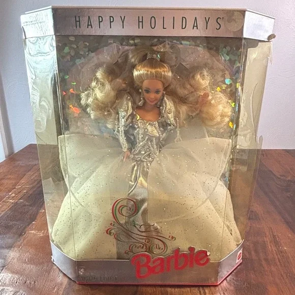 Mattel 1992 Happy Holidays Barbie Special Edition Silver Gown Vintage Doll 1429