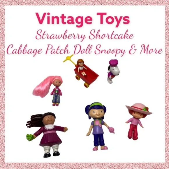 Vintage Strawberry Shortcake Cabbage Patch Snoopy 80s 90s Y2K Vintage Toys Lot