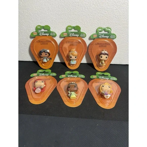 FUNKO POCKET POP DISNEY PRINCESS EASTER SET OF 6 NEW Ariel Jasmine Belle Tiana