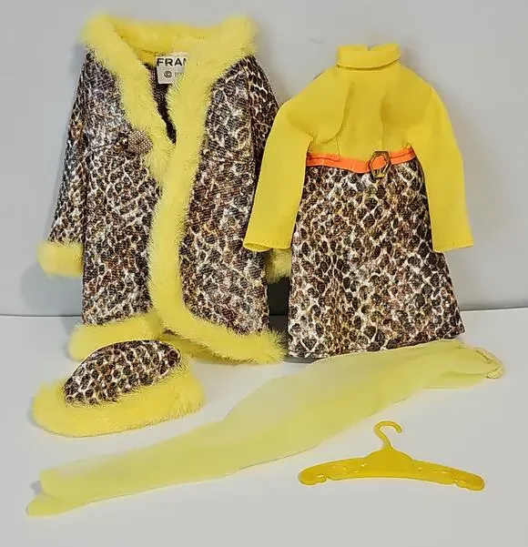 Vintage Barbie Francie 1245 Snake Charmers Coat Dress Hat Stockings Set