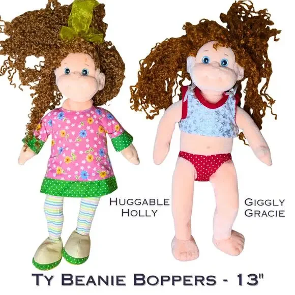 TY Beanie Boppers Lot of 2 Huggable Holly Giggly Gracie Red Hair 13