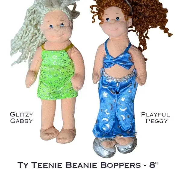 Ty Teenie Beenie Boppers Lot of 2 Glitzy Gabby Playful Peggy 8