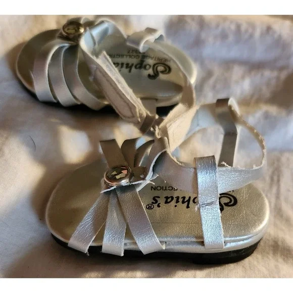 Silver Rhinestone Jewel Sandals‎ Fits 18inch American Girl Dolls