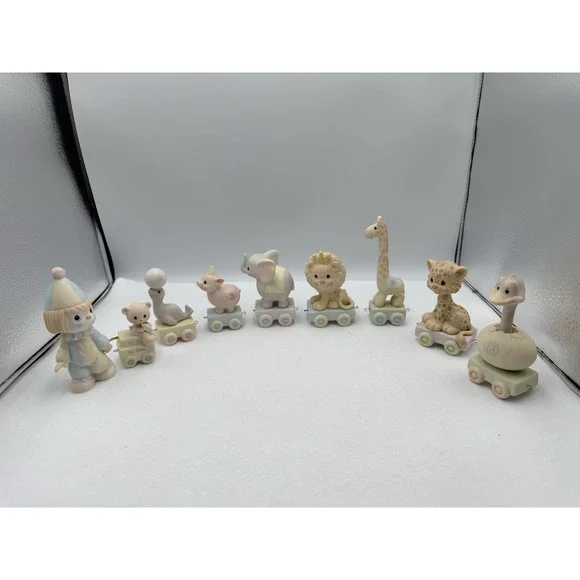 Enesco Precious Moments Birthday Train Newborn - 8‎ Yrs old & Clown VTG 1985