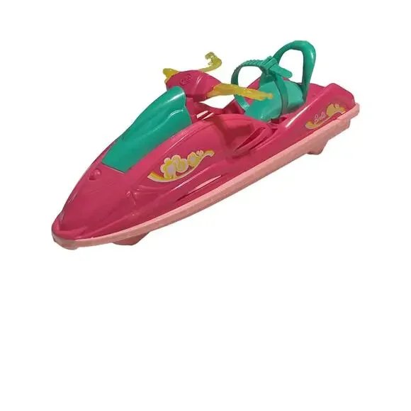 2014 Barbie Doll Camping Fun Water Craft‎ Jet Ski Boat Pink Mattel