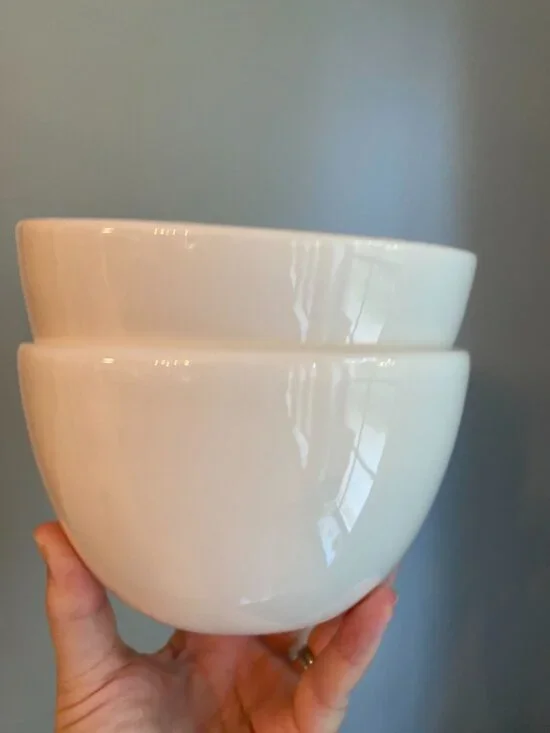 Pottery Barn Sausalito Blanca White Bowls Set Of 2 Microwave & Dishwasher Safe