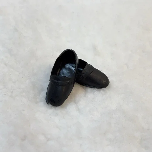 Vintage‎ Barbie Ken Black Loafer Shoes Slip On Doll Footwear Mattel Accessory