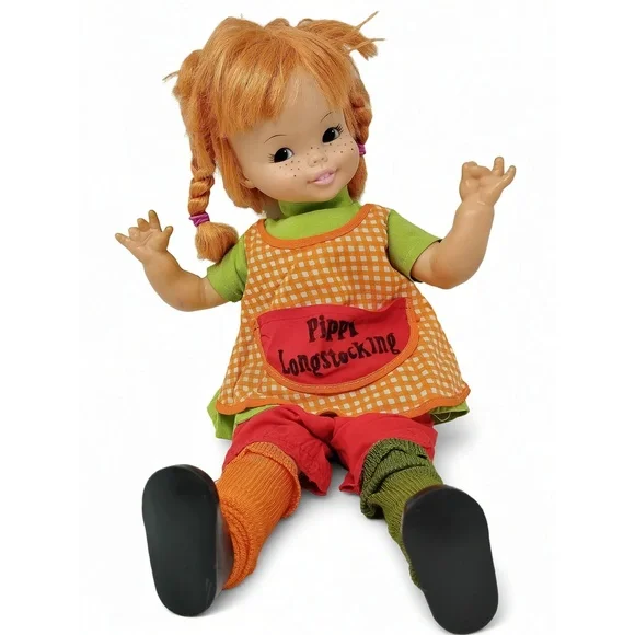 Horsman Pippi Longstocking 18 Inch Doll Vinyl Figure 1972 Classic Storybook Toy