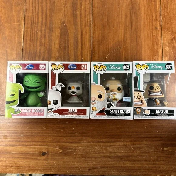 Funko Pop Nightmare Before Christmas Lot Of 4 Oogie Zero Sandy Claws Mayor New