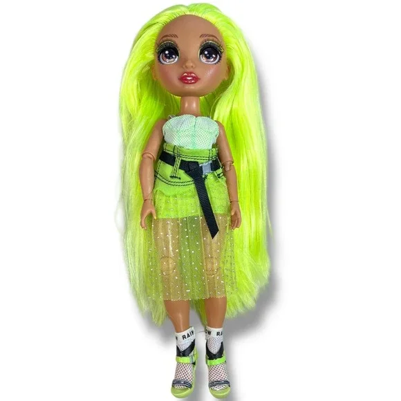 Rainbow High Karma Nichols Neon Green Fashion‎ Doll Outfit Top Skirt Shoes Socks