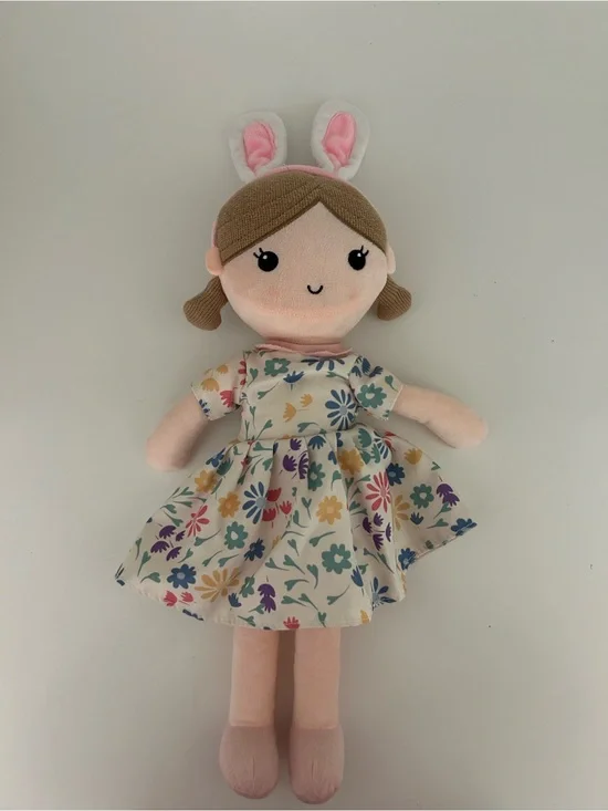 Linzy Doll with Bunny Ears & Floral Dress