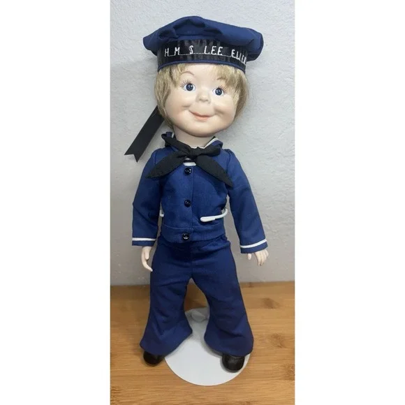 Vintage Little Boy in Sailor Suit All Porcelain Artist Doll 14