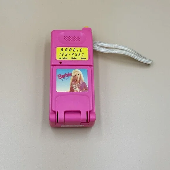 Vintage Barbie Super Talking Pink Cell Phone Flip Phone Untested Toy