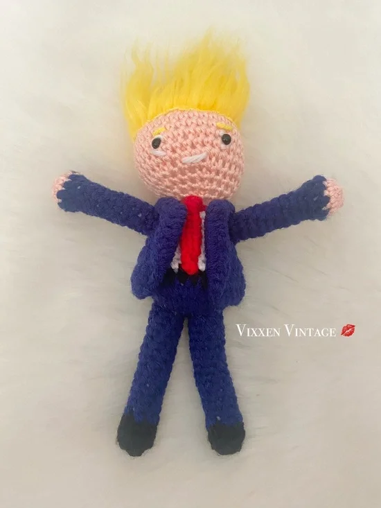 AMERICAN REPUBLICAN PRESIDENT DONALD J. TRUMP AMIGURUMI CROCHET DOLL