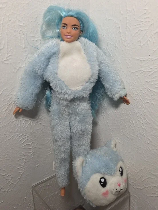 Barbie Cutie Reveal Snowflake Sparkle Doll with Husky Plush Costume