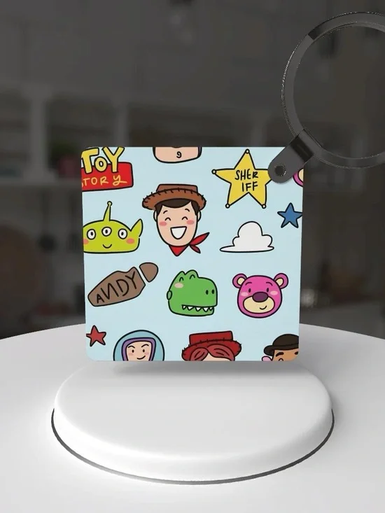 Kids Cartoon Toy Pattern Blue Playroom Cover - Licensed Character Icons