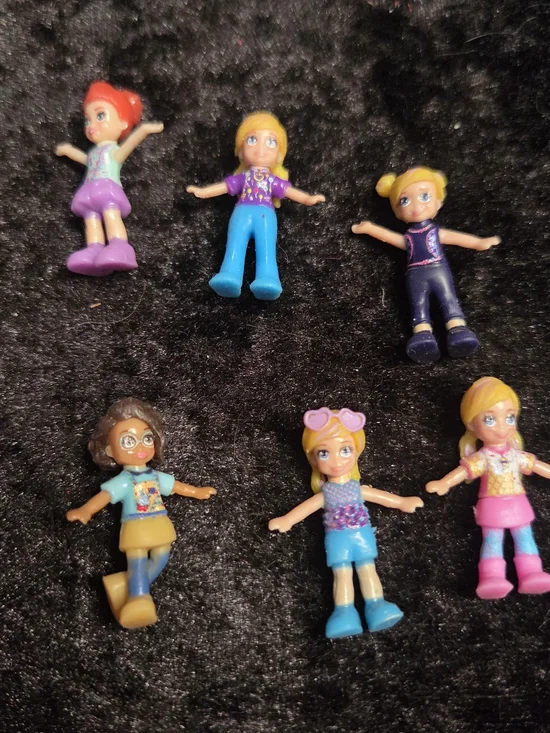 Mattel Polly Pocket Micro Doll Lot ~ 6 Dolls with Rubber Legs