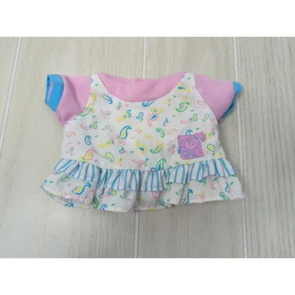 Cabbage Patch Kids Preemie Vintage 80s doll shirt top pink blue paisley CPK