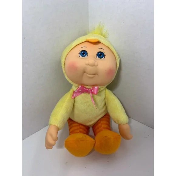 Cabbage Patch Kids CPK Cuties #85 Corrie Chick small plush doll costume pink bow