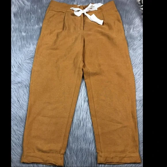 Wilfred Allant Crop Linen Pants Amber Earth Sz 2