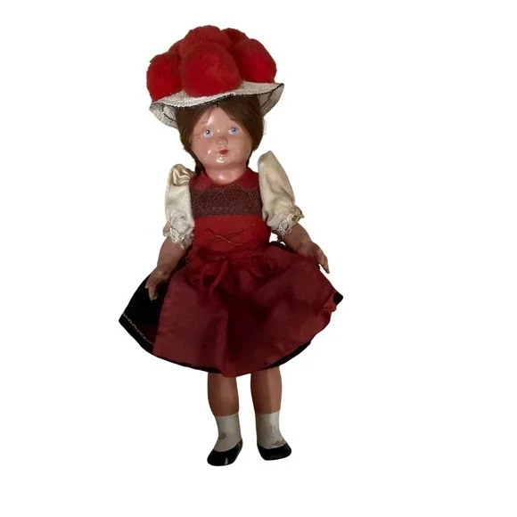 Vintage Little girl doll international ethnic plastic doll with braids‎