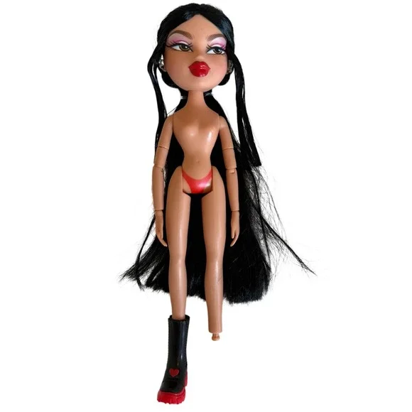 Bratz Jade Doll MGA Entertainment 2001 Long Black Hair Missing Foot for Parts