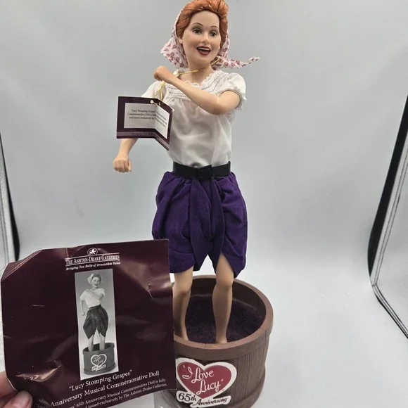 I Love Lucy Ashton Drake Doll Lucy Stomping Grapes 65th Anniversary Musical Read