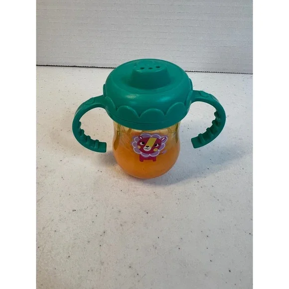 Baby Alive Juice bottle Cup Magic Disappearing Orange Liquid Teal Lid Lion