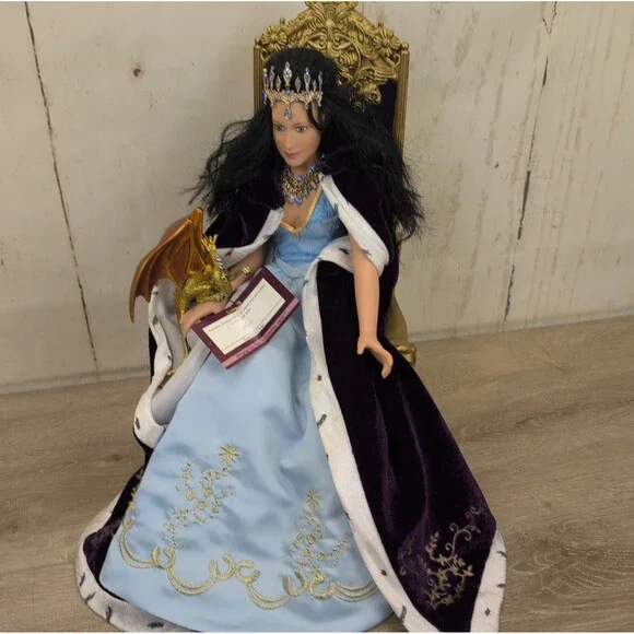 Ashton Drake Passionfire Queen Of Desire Fantasy Doll W/ Throne & Dragon