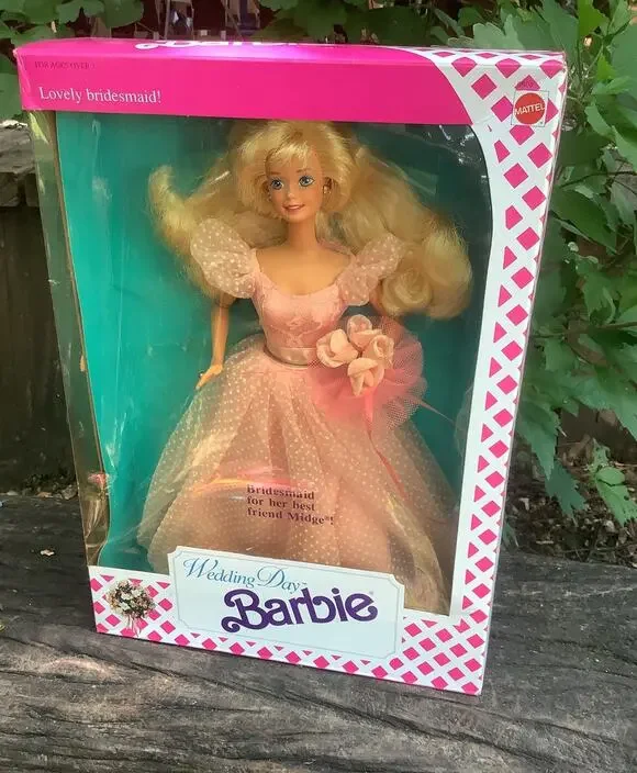 Vintage 1990 Wedding Day Barbie Doll Bridesmaid Mattel 9608 NRFB Midge Wedding