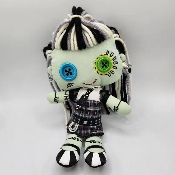 Monster High Frankie Stein Plush Rag Doll Yarn Hair Button Eyes 9-Inch
