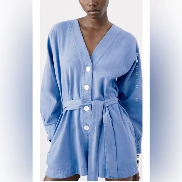 ZARA linen blend jumpsuit