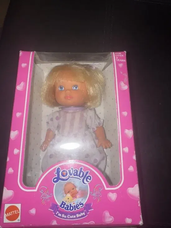 Lovable Babies by Mattel 1991 Blonde #4103 NWB Sealed In Box Some Box Damage