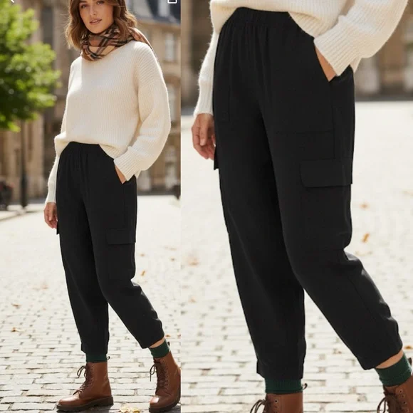 Aritzia Babaton‎ Titan Linen Cargo Pant black size 8